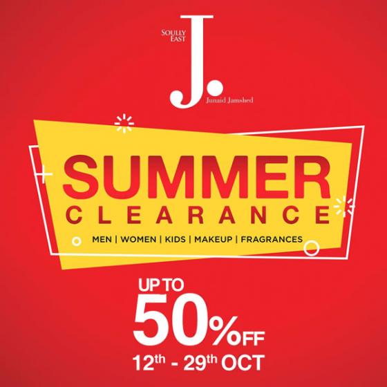 J. Junaid Jamshed Summer Clearance Sale Upto 50 OFF Till 29th